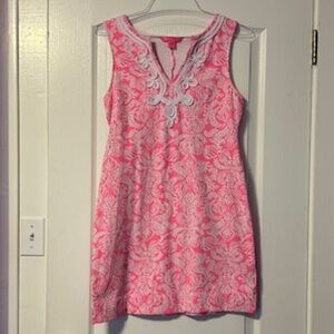 Lilly Pulitzer sleeveless dress pink lobsters and shells - size M